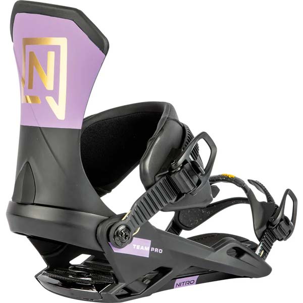 Nitro Team Pro Purple , black and gold 2024 Snowboard Bindings