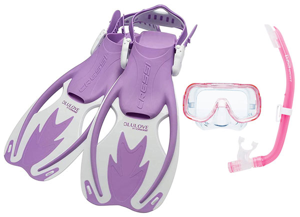 Tusa Kids Mini Kleio mask & Cressi Rock Fins Pink