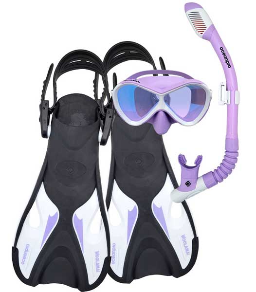 Oceanpro Kids Dry Snorkel set & Fins Lilac