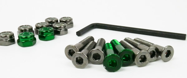 Trinity Bolts 1" Black with 2 x Green Allen  