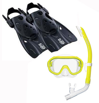 Tusa Mini Kleio Elite mask & UF0103 Fins Kids Yellow