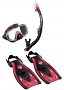 Tusa Sport Visio Tri-Ex & UF21 Fin Set Red