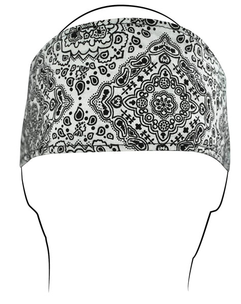Zanheadgear Headband White Paisley 