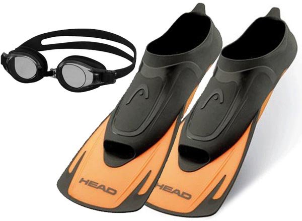 Head Swim Fins /View V7120 Pulze goggles