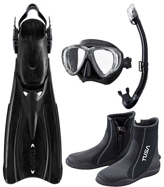 Scuba diving Fin, Mask, Snorkel, Boots Packages at discount...