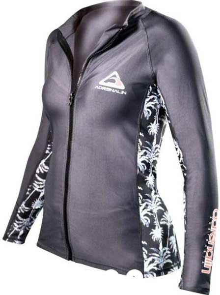 Adrenalin Beach Lady L/S Zip Charcoal