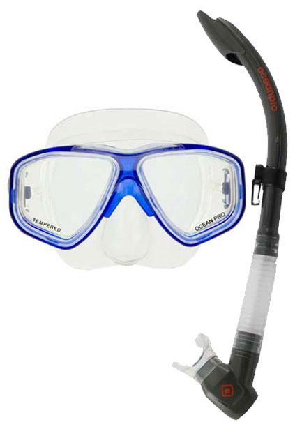 Oceanpro Eclipse Mask & Typhoon II Snorkel Blue