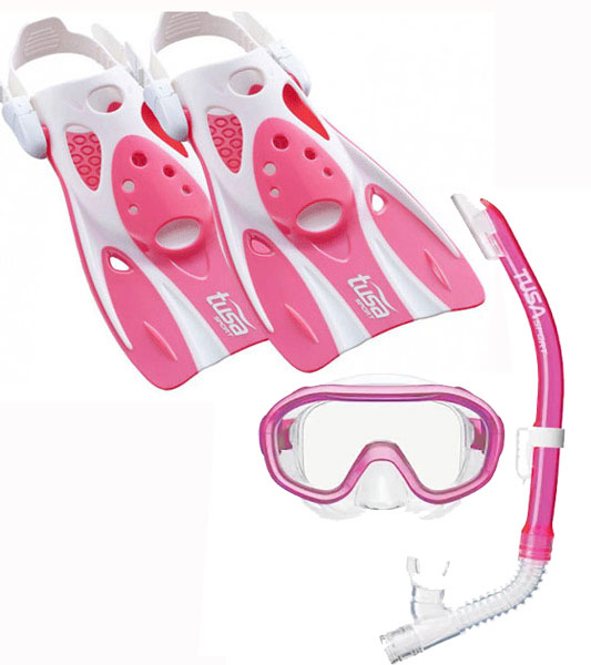 Tusa Mini Kleio mask & UF0103 Fins Kids set Pink