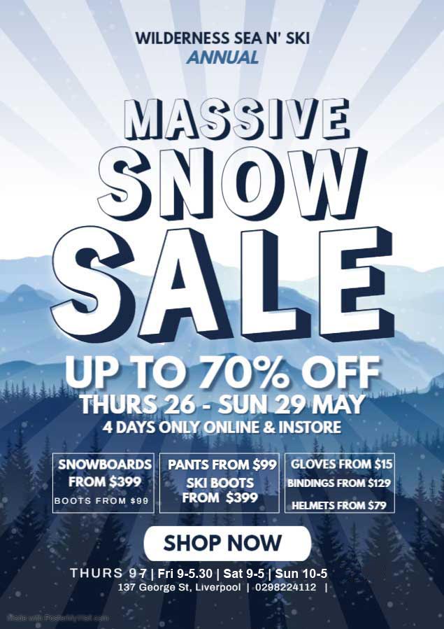 Massive Snowboard Ski Sale 4 days only 